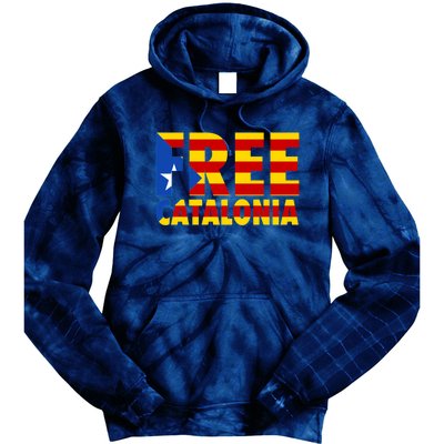 Free Catalonia With Catalonia Flag Tie Dye Hoodie