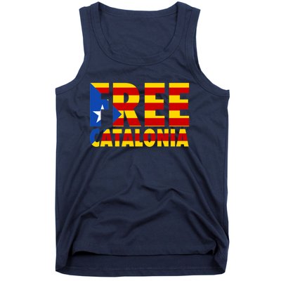 Free Catalonia With Catalonia Flag Tank Top