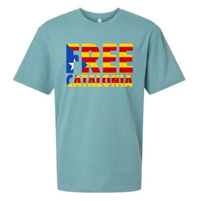 Free Catalonia With Catalonia Flag Sueded Cloud Jersey T-Shirt