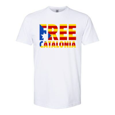 Free Catalonia With Catalonia Flag Softstyle CVC T-Shirt