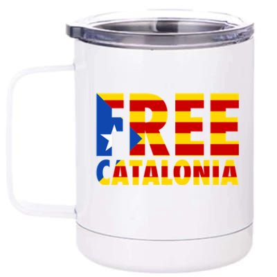 Free Catalonia With Catalonia Flag 12 oz Stainless Steel Tumbler Cup