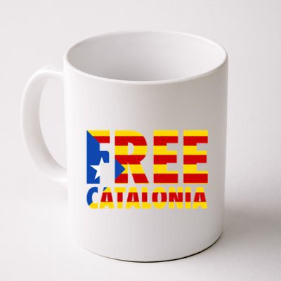 Free Catalonia With Catalonia Flag Coffee Mug