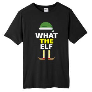 Funny Christmas What The Elf Distressed Gift Tall Fusion ChromaSoft Performance T-Shirt