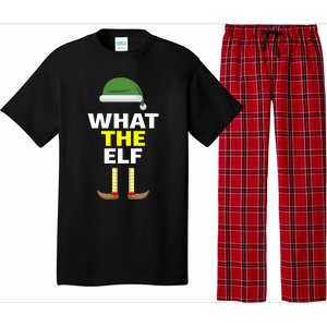 Funny Christmas What The Elf Distressed Gift Pajama Set