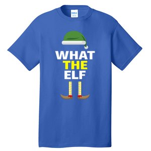 Funny Christmas What The Elf Distressed Gift Tall T-Shirt