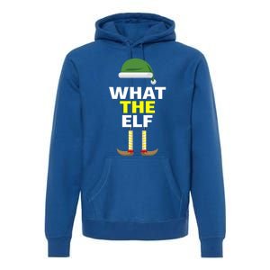 Funny Christmas What The Elf Distressed Gift Premium Hoodie