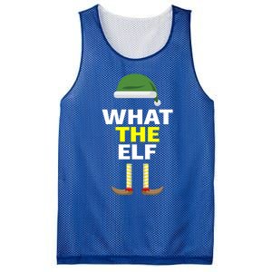 Funny Christmas What The Elf Distressed Gift Mesh Reversible Basketball Jersey Tank