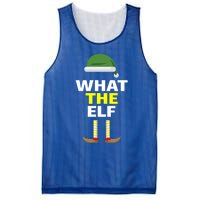 Funny Christmas What The Elf Distressed Gift Mesh Reversible Basketball Jersey Tank