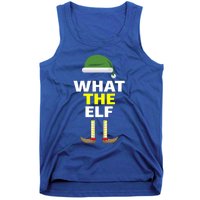 Funny Christmas What The Elf Distressed Gift Tank Top