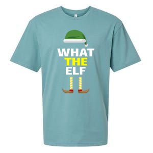 Funny Christmas What The Elf Distressed Gift Sueded Cloud Jersey T-Shirt