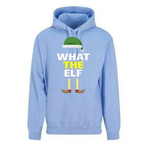 Funny Christmas What The Elf Distressed Gift Unisex Surf Hoodie