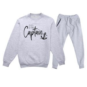 Funny Captain Wife Dibs On The Captain Premium Crewneck Sweatsuit Set