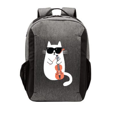 Funny Cat Wearing Sunglasses Playing Violin Viola Musician Vector Backpack