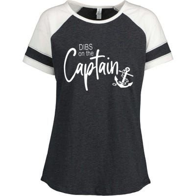 Funny Captain Wife Dibs On The Captain Enza Ladies Jersey Colorblock Tee