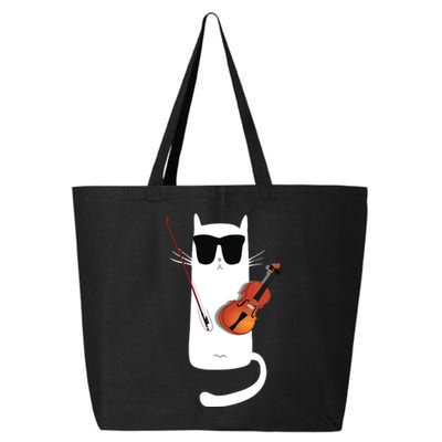 Funny Cat Wearing Sunglasses Playing Violin 25L Jumbo Tote