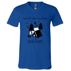 Funny Camping World Not All Who Wanders Are Lost Camper Gift V-Neck T-Shirt