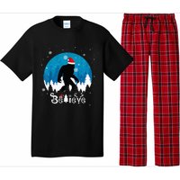 Funny Christmas Xmas Bigfoot Believe Sasquatch In Moon Light Pajama Set