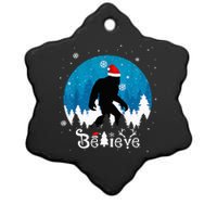 Funny Christmas Xmas Bigfoot Believe Sasquatch In Moon Light Ceramic Star Ornament