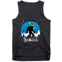 Funny Christmas Xmas Bigfoot Believe Sasquatch In Moon Light Tank Top