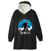 Funny Christmas Xmas Bigfoot Believe Sasquatch In Moon Light Hooded Wearable Blanket