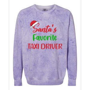 Funny Christmas Xmas Santas Favorite Taxi Driver Colorblast Crewneck Sweatshirt