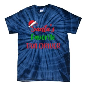 Funny Christmas Xmas Santas Favorite Taxi Driver Tie-Dye T-Shirt