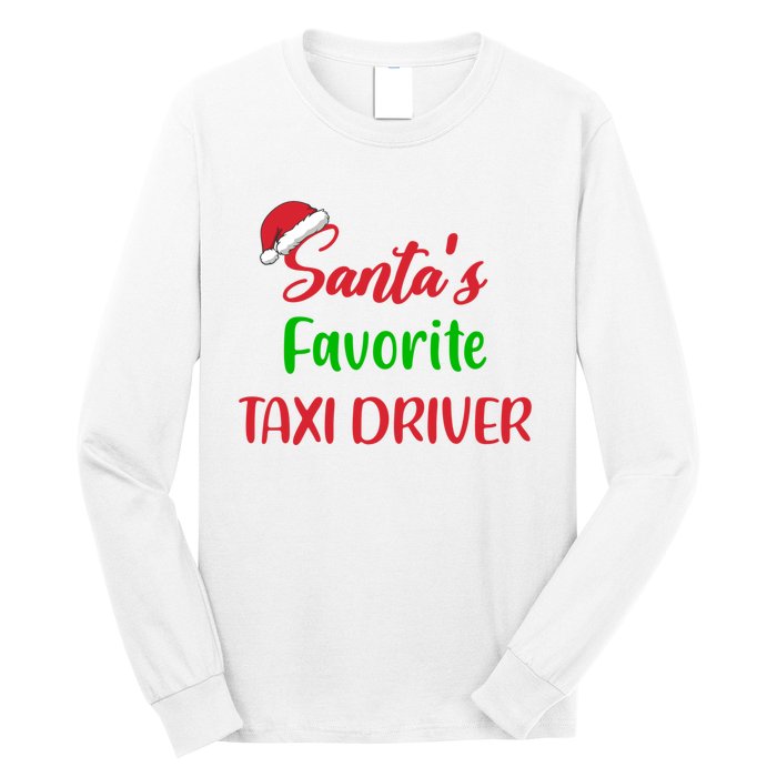 Funny Christmas Xmas Santas Favorite Taxi Driver Long Sleeve Shirt