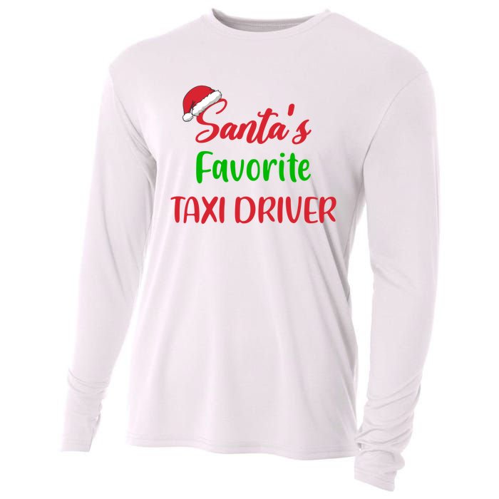 Funny Christmas Xmas Santas Favorite Taxi Driver Cooling Performance Long Sleeve Crew