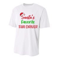 Funny Christmas Xmas Santas Favorite Taxi Driver Performance Sprint T-Shirt