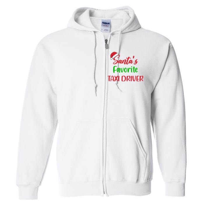 Funny Christmas Xmas Santas Favorite Taxi Driver Full Zip Hoodie