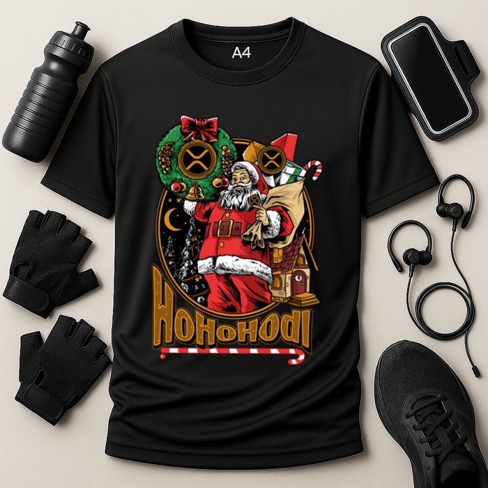 Funny Christmas Xrp Ripple Coin Crypto Currency Gear Gift Cooling Performance Crew T-Shirt