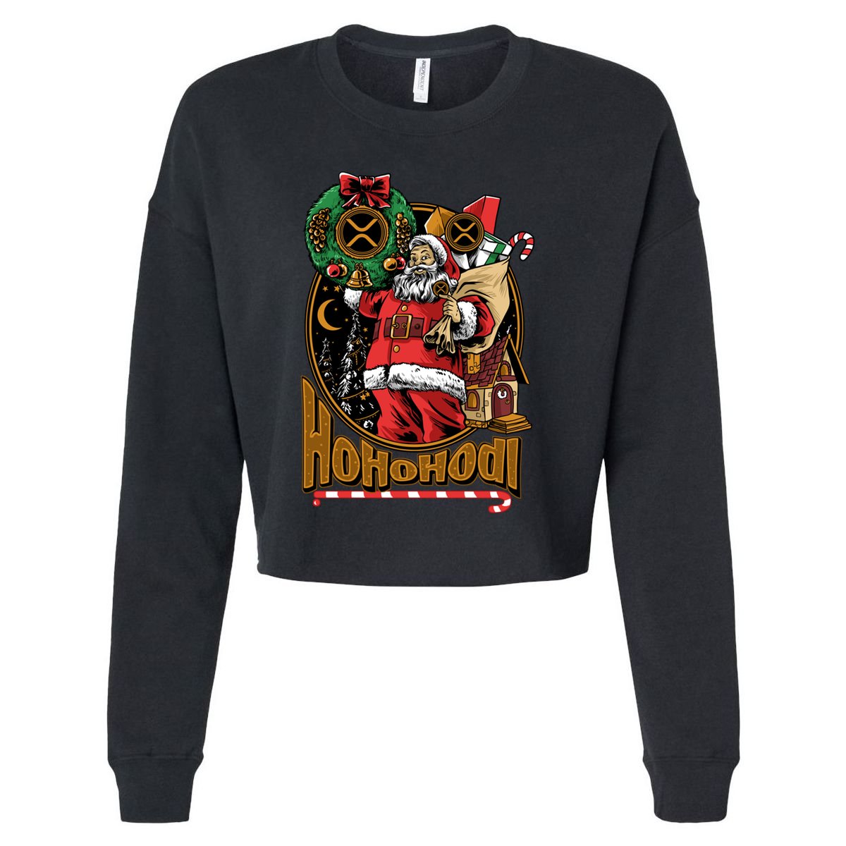 Funny Christmas Xrp Ripple Coin Crypto Currency Gear Gift Cropped Pullover Crew