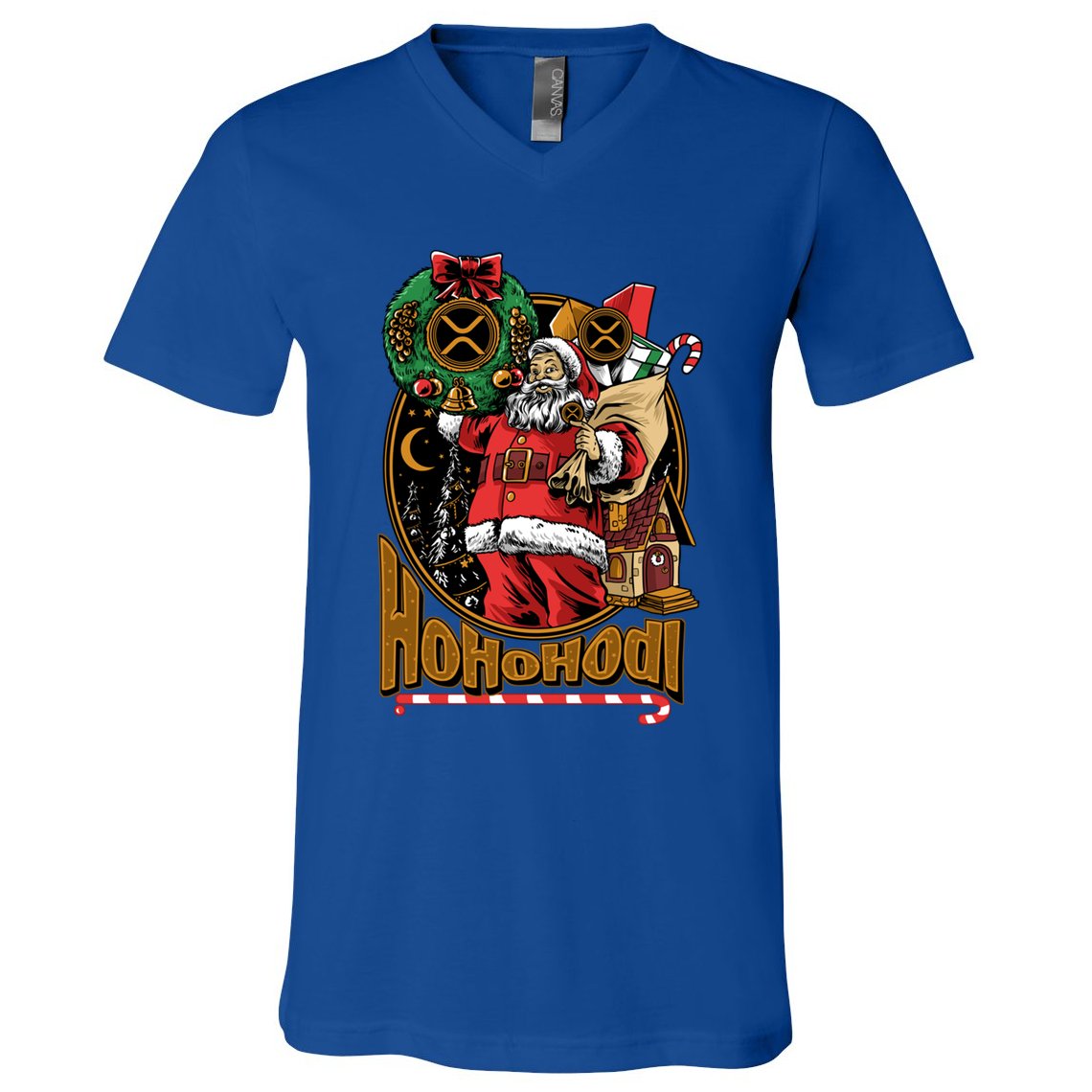 Funny Christmas Xrp Ripple Coin Crypto Currency Gear Gift V-Neck T-Shirt