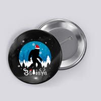 Funny Christmas Xmas Bigfoot Believe Sasquatch In Moon Light Button