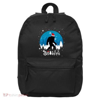 Funny Christmas Xmas Bigfoot Believe Sasquatch In Moon Light 16 in Basic Backpack
