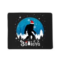 Funny Christmas Xmas Bigfoot Believe Sasquatch In Moon Light Mousepad