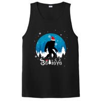 Funny Christmas Xmas Bigfoot Believe Sasquatch In Moon Light PosiCharge Competitor Tank