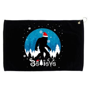 Funny Christmas Xmas Bigfoot Believe Sasquatch In Moon Light Grommeted Golf Towel