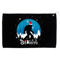 Funny Christmas Xmas Bigfoot Believe Sasquatch In Moon Light Grommeted Golf Towel