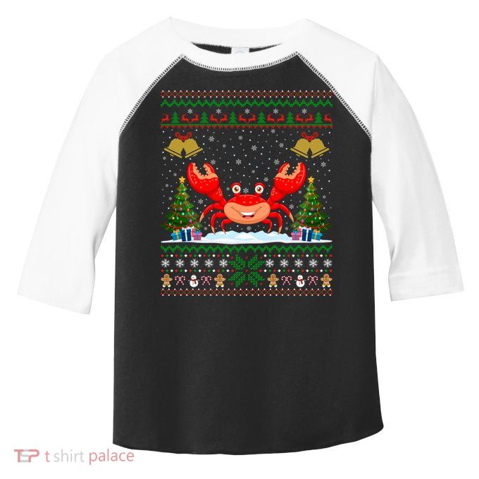 Funny Crabs Xmas Gift Santa Hat Ugly Crab Christmas Cool Gift Toddler Fine Jersey T-Shirt