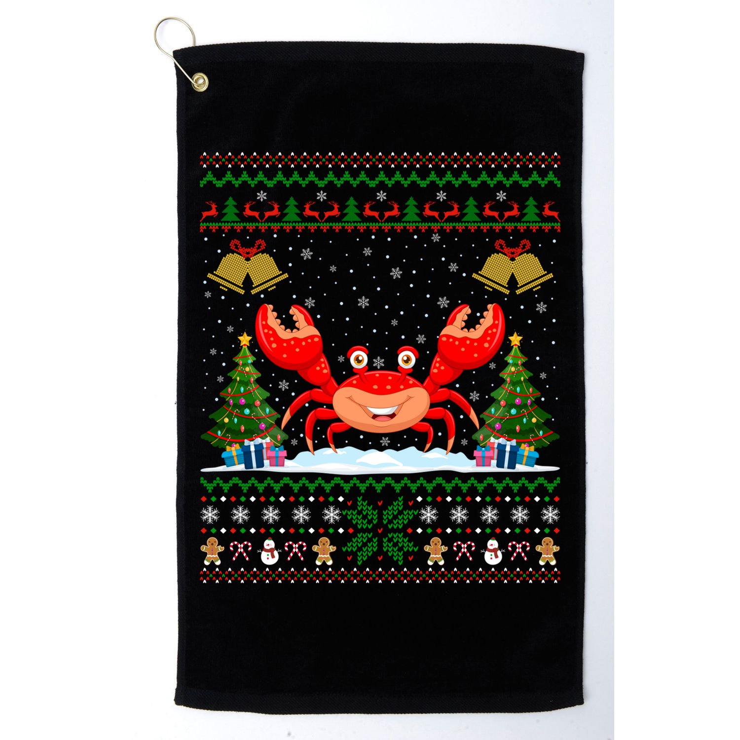 Funny Crabs Xmas Gift Santa Hat Ugly Crab Christmas Cool Gift Golf Towel