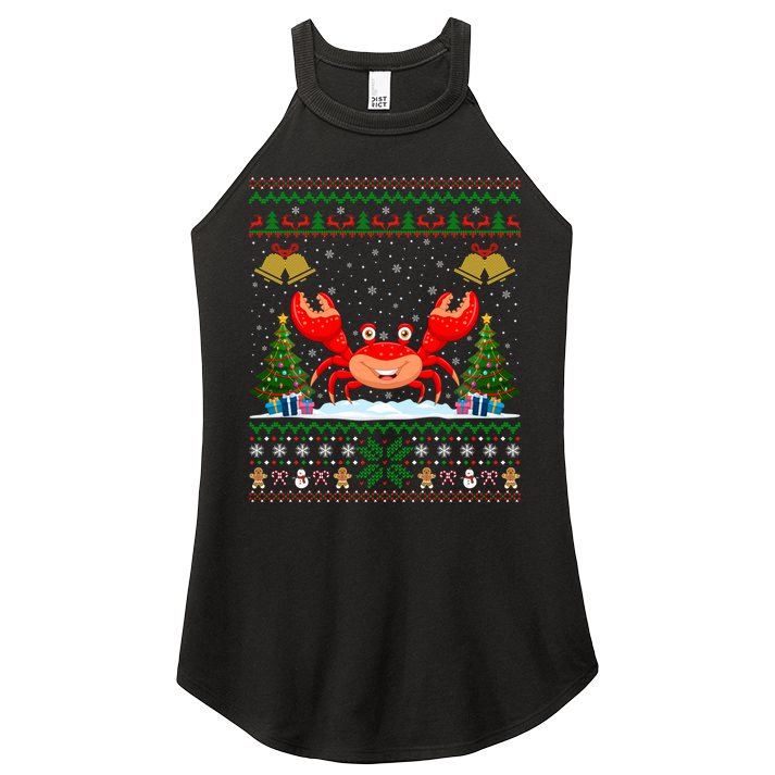 Funny Crabs Xmas Gift Santa Hat Ugly Crab Christmas Cool Gift Women's Perfect Tri Rocker Tank
