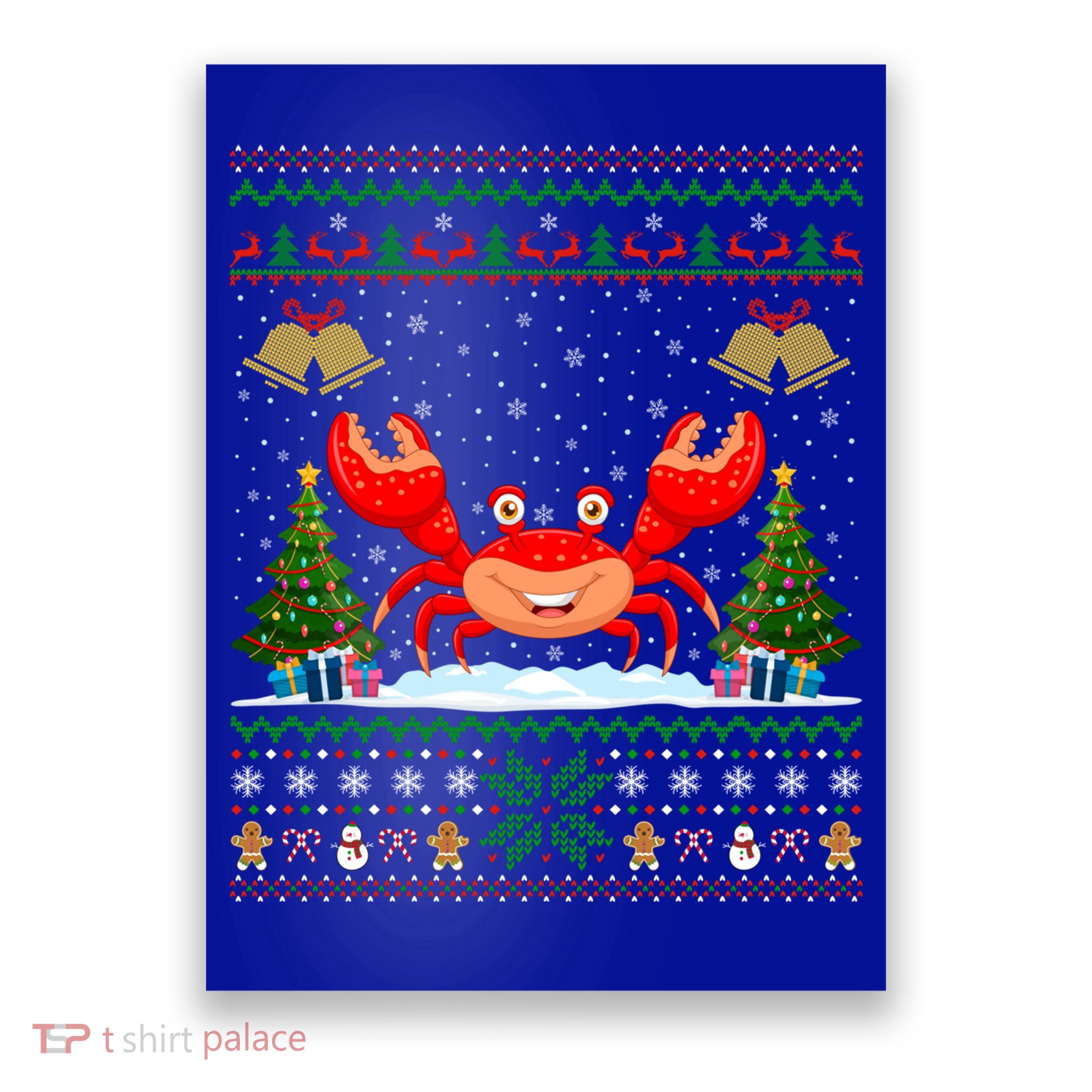 Funny Crabs Xmas Gift Santa Hat Ugly Crab Christmas Cool Gift Poster