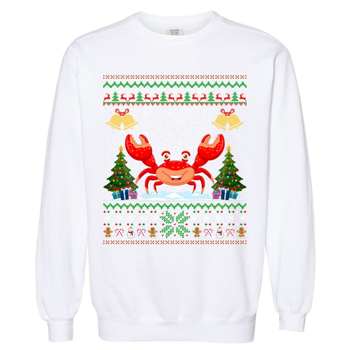 Funny Crabs Xmas Gift Santa Hat Ugly Crab Christmas Cool Gift Garment-Dyed Sweatshirt