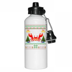 Funny Crabs Xmas Gift Santa Hat Ugly Crab Christmas Cool Gift Aluminum Water Bottle 