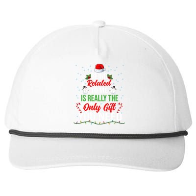 Funny Christmas Xmas Family Pajamas Being Related To Me Funny Gift Snapback Five-Panel Rope Hat