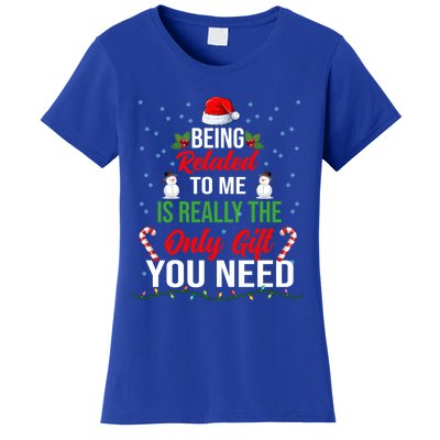 Funny Christmas Xmas Family Pajamas Being Related To Me Funny Gift Women's T-Shirt