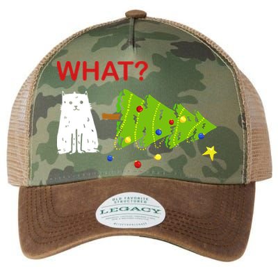 Funny Christmas XMas Cat What? Legacy Tie Dye Trucker Hat