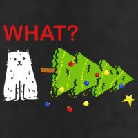 Funny Christmas XMas Cat What? 7 Panel Mesh Trucker Snapback Hat