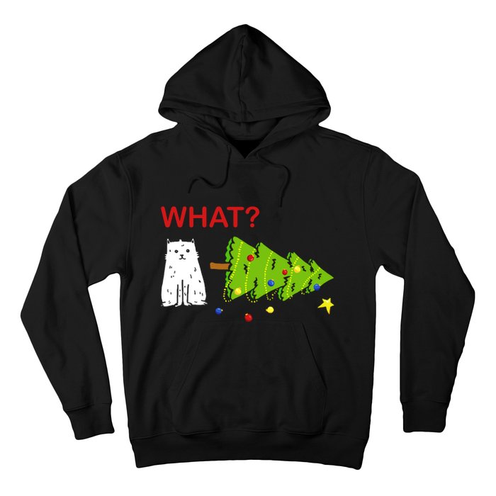 Funny Christmas XMas Cat What? Hoodie